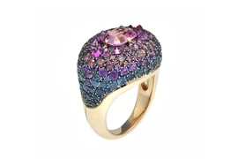 6 Top Jewelry Trends For 2024 8 jewelry trends for 2024 022124 0010 rainbow colors lily gabriella punk rock ring set with an octagonal cut pink sapp