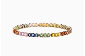 6 Top Jewelry Trends For 2024 9 jewelry trends for 2024 022124 0011 rainbow colors effy watercolors tennis bracelet set with multicolored sapphires