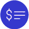 icon dollar lines blue