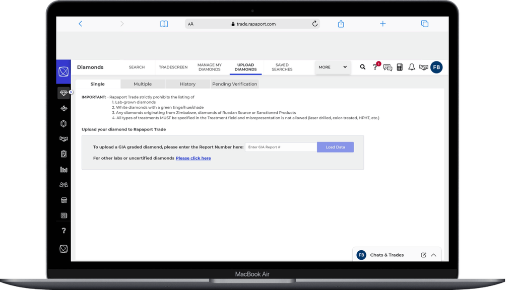 The Rapaport Trade Seller Playbook: 5 Tools to Move More Stones 1 Multiple upload methods