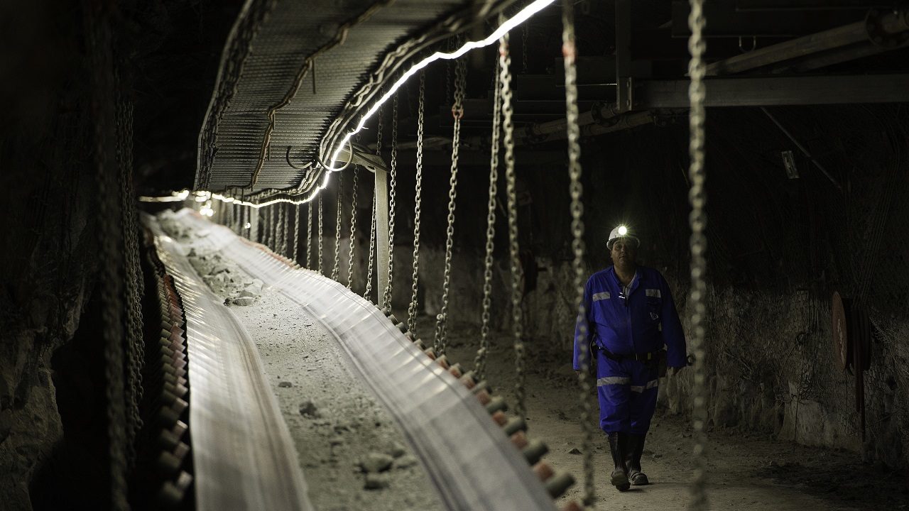 Petra Diamonds Conveyor belt walk way at Koffiefontein