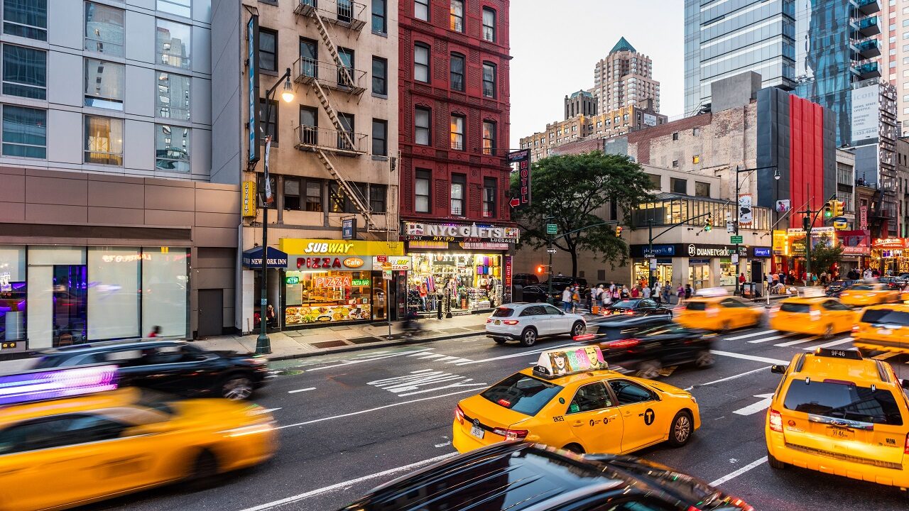 8th Avenue between W 46th Street and W 47th Street, NY credit Shutterstock 1280 used 032123