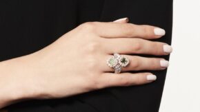 Sotheby's Important Jewels pink and green diamond ring
