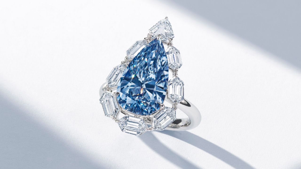 4.83-carat, blue diamond ring is top seller, bringing in $8.8 million.
