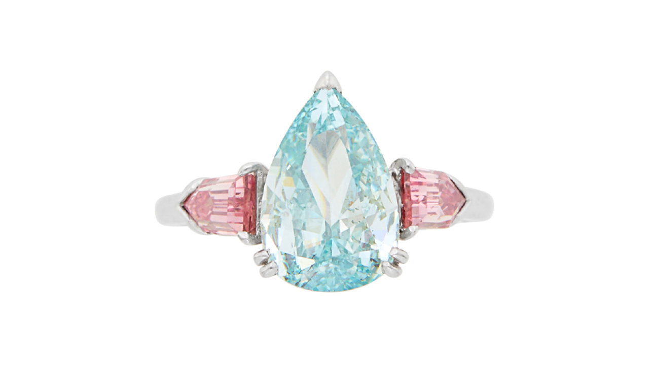 <p>Bulgari blue-green diamond ring was top seller, bringing in more than $1 million.</p>  