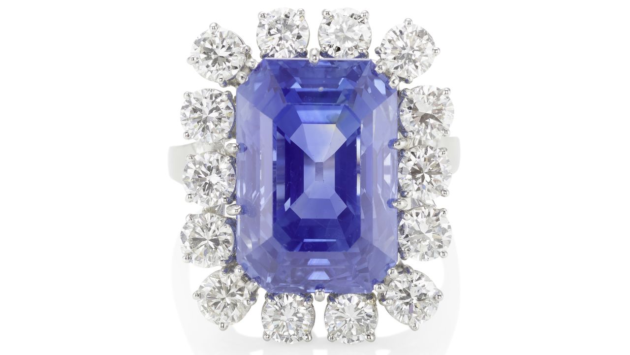 Platinum, sapphire and diamond ring by Ruser fetches $127,500.
