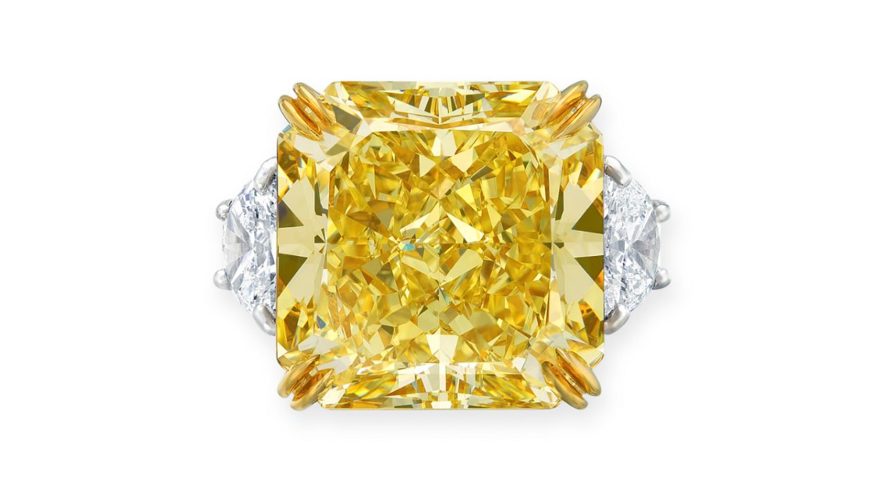 25-carat yellow-diamond ring by Bulgari achieves $2.8 million.
