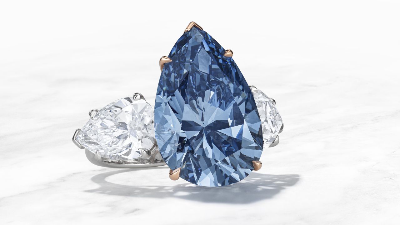 17.61-carat blue stone is most expensive jewel sold at auction this year.

