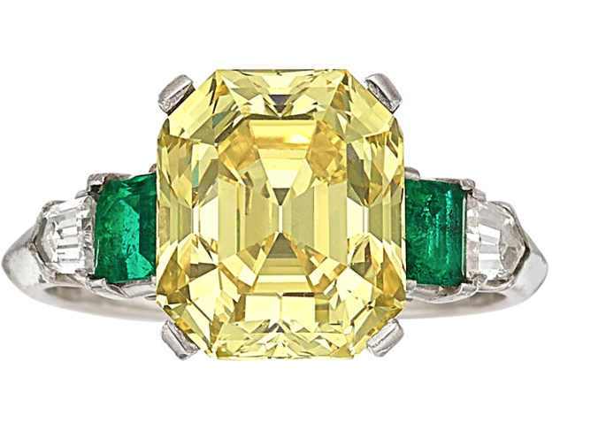 5.57-carat, fancy-intense-yellow, VS1-clarity diamond