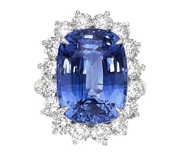 19.51-carat sapphire and diamond ring