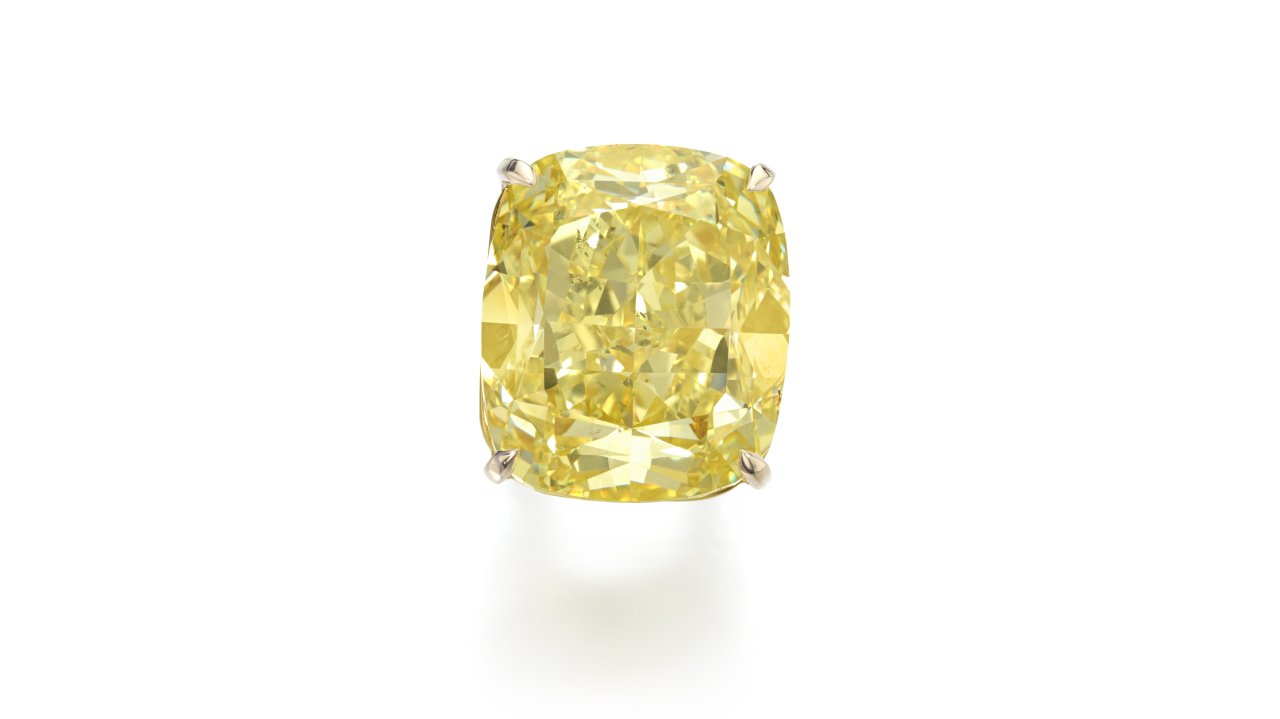 Ring with 103.62-carat yellow diamond leads sale at $2.5 million.
