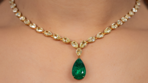 Jared Atelier x Shy Dayan yellow diamond and emerald necklace
