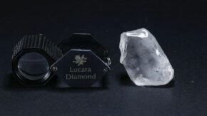 Lucara 166ct rough diamond 1280 USED 011124