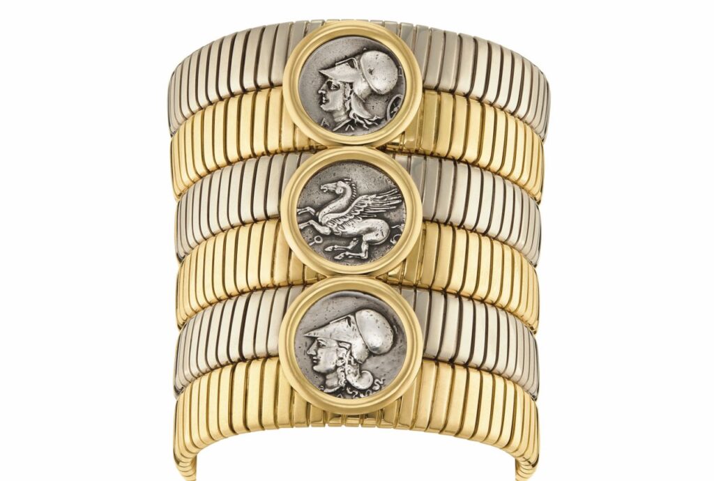 bicolor-gold Tubogas bangle bracelet by Bulgari