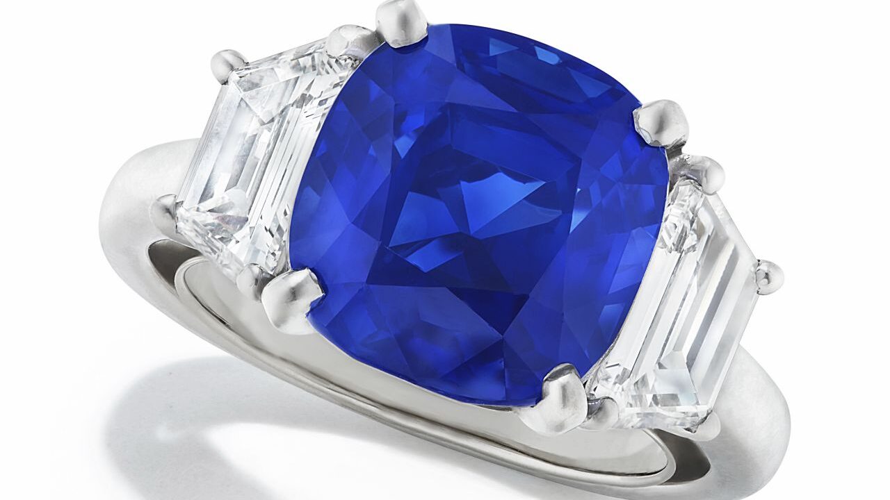 A Kashmir sapphire and diamond ring was the top seller, fetching $856,800.

