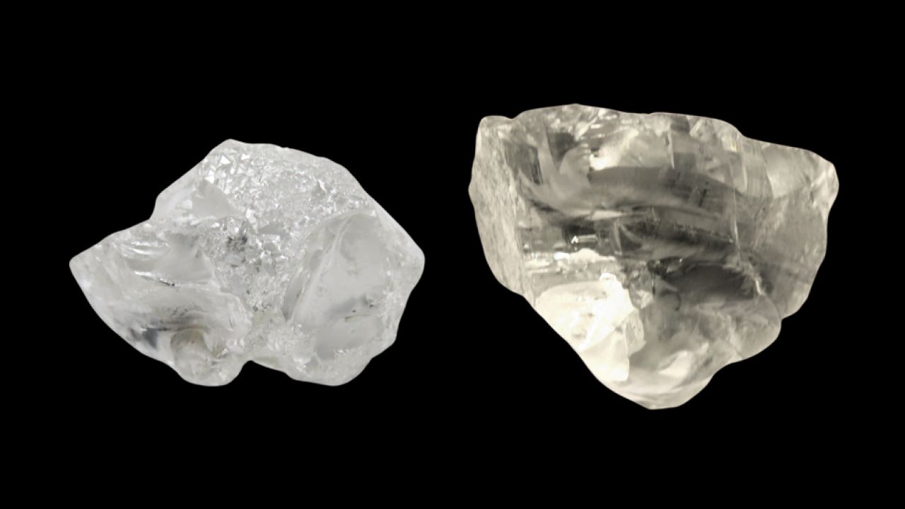 Lucapa 116 and 162 rough diamonds USED 030524