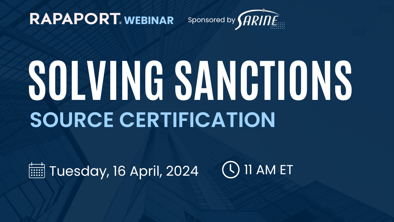 Solving Sanctions - Source Certification Webinar - with Martin Rapaport and David Block image