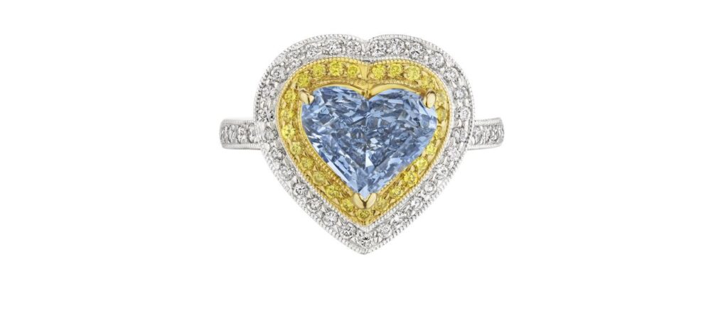 fancy-vivid-blue heart ring image