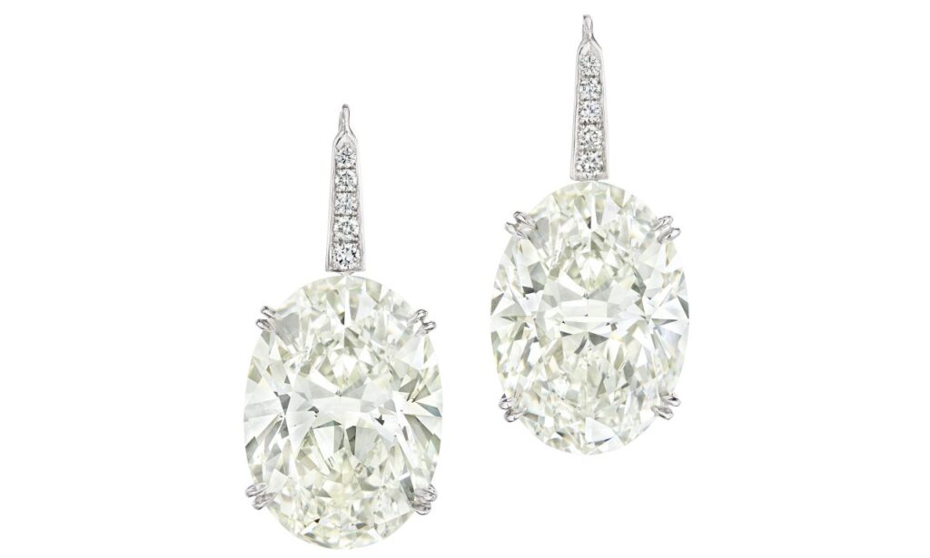 diamond pendant earrings image