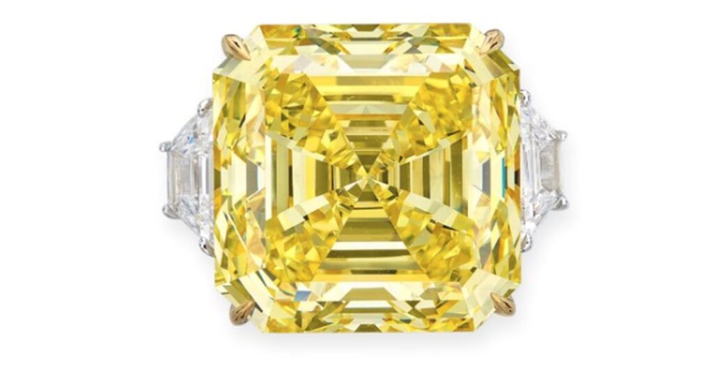 Fancy-vivid-yellow diamond ring image