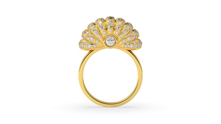 Persian Cypress ring with diamonds set in 18-karat gold. (Sanaz Doost)