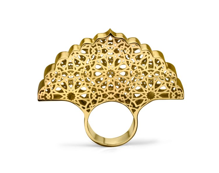 Moshabak ring in 18-karat gold. (Sanaz Doost)