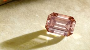 Bonhams pinkish brownish orange diamond image