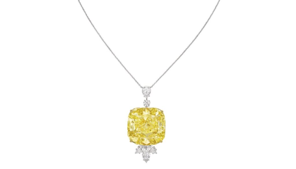 cushion cut diamond necklace, Christies image