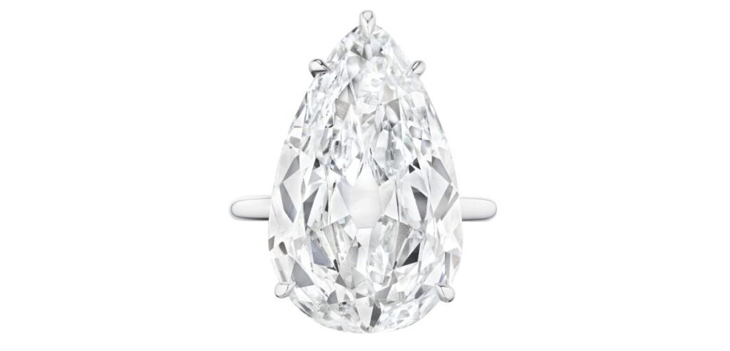 pear brilliant cut diamond ring, Christies image