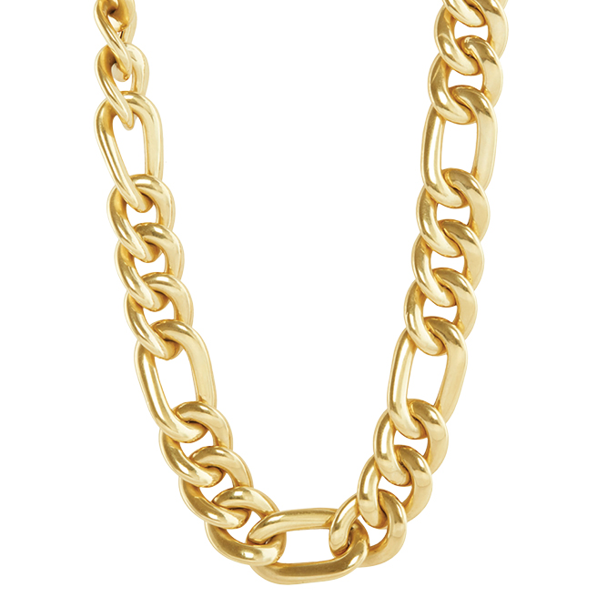 18k yellow gold broken English chain necklace Image