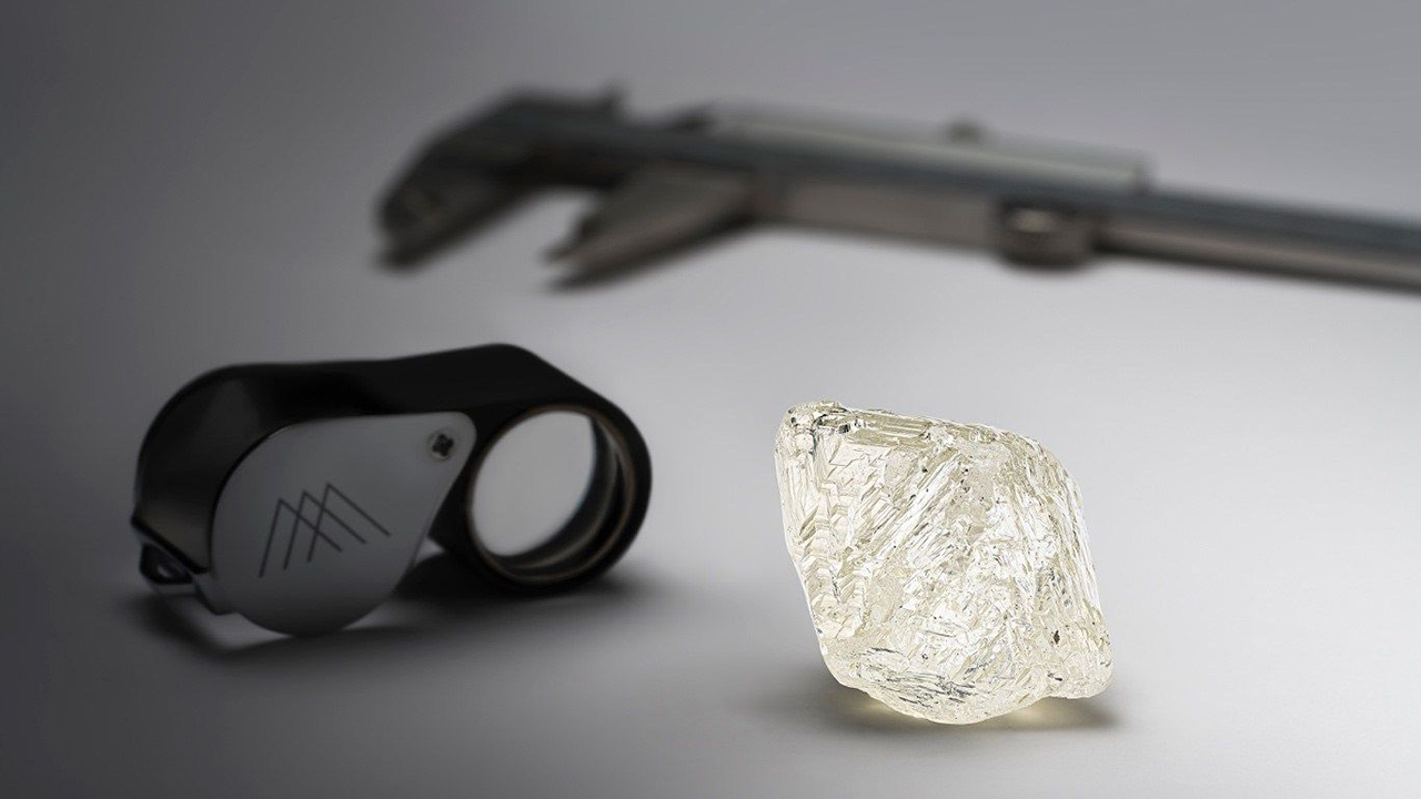 rough diamond with tools