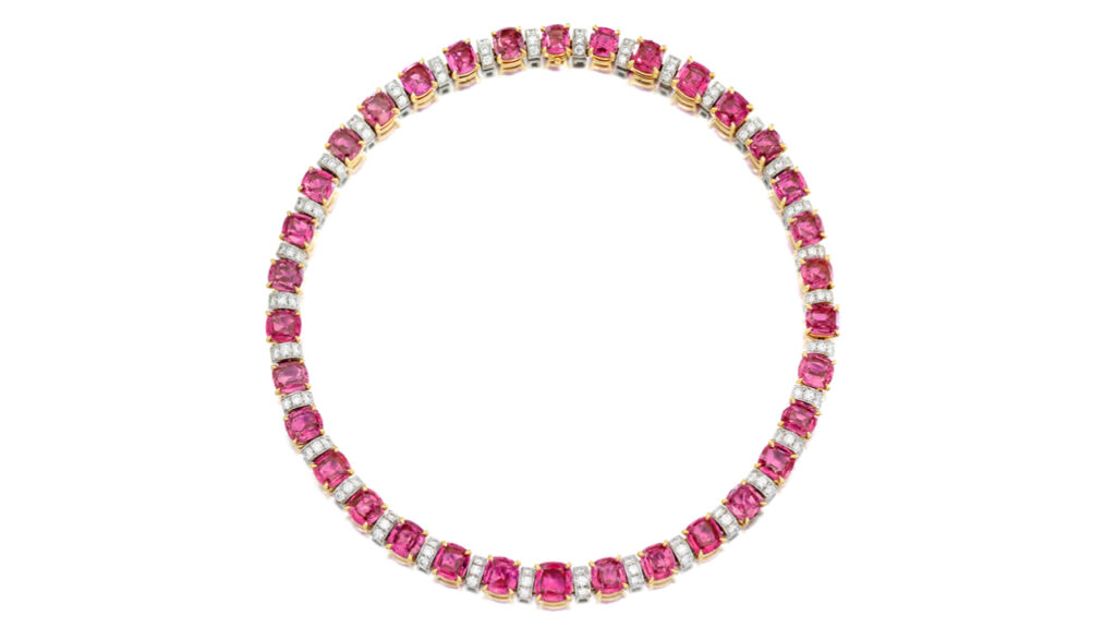 pink spahire necklace image