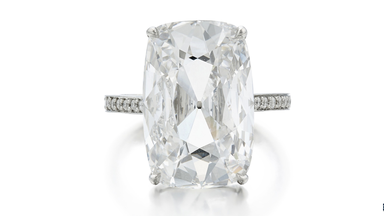 Image; The 8-carat diamond ring. (Sotheby's)