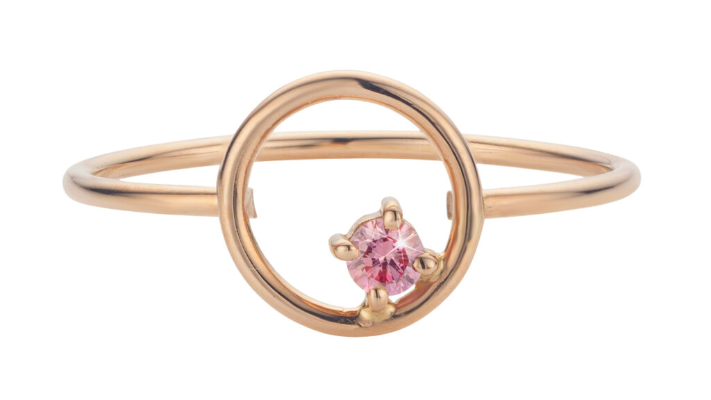 Nue Translucent ring with lab-grown pink diamond