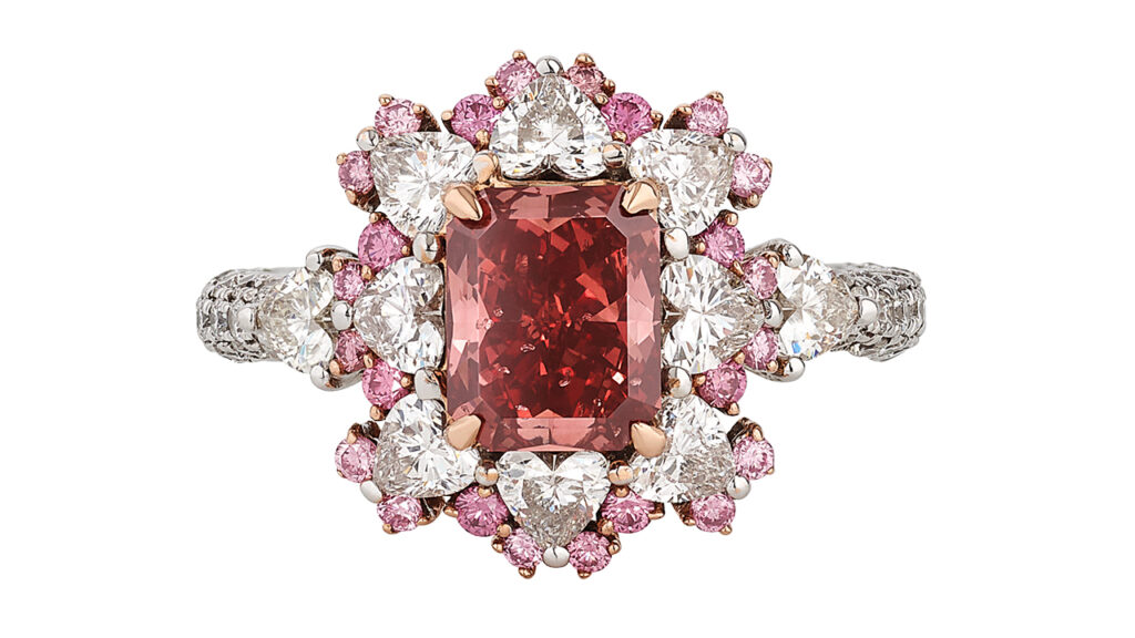 fancy-red diamond ring