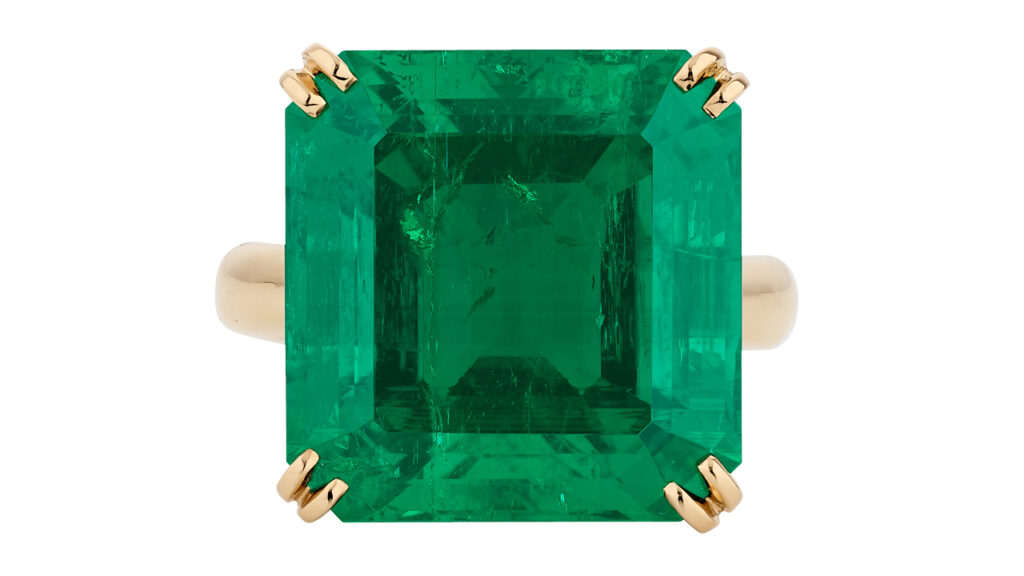 Columbian-emerald ring.