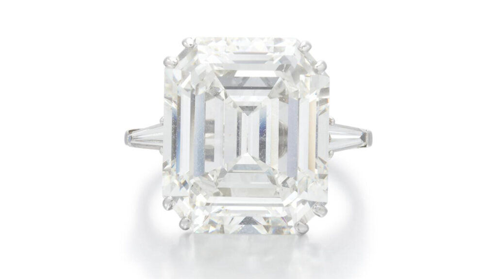 Step-cut diamond ring, Sotheby’s image