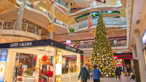 Holiday shopping in a mall image