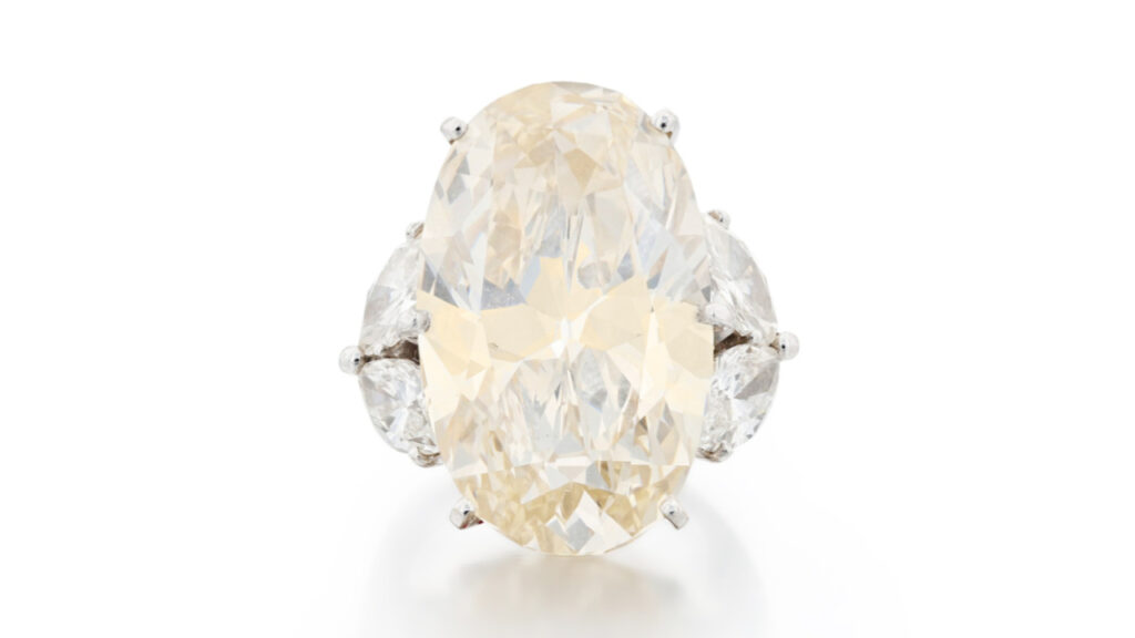 diamond ring with marquise-shaped diamond shoulders image