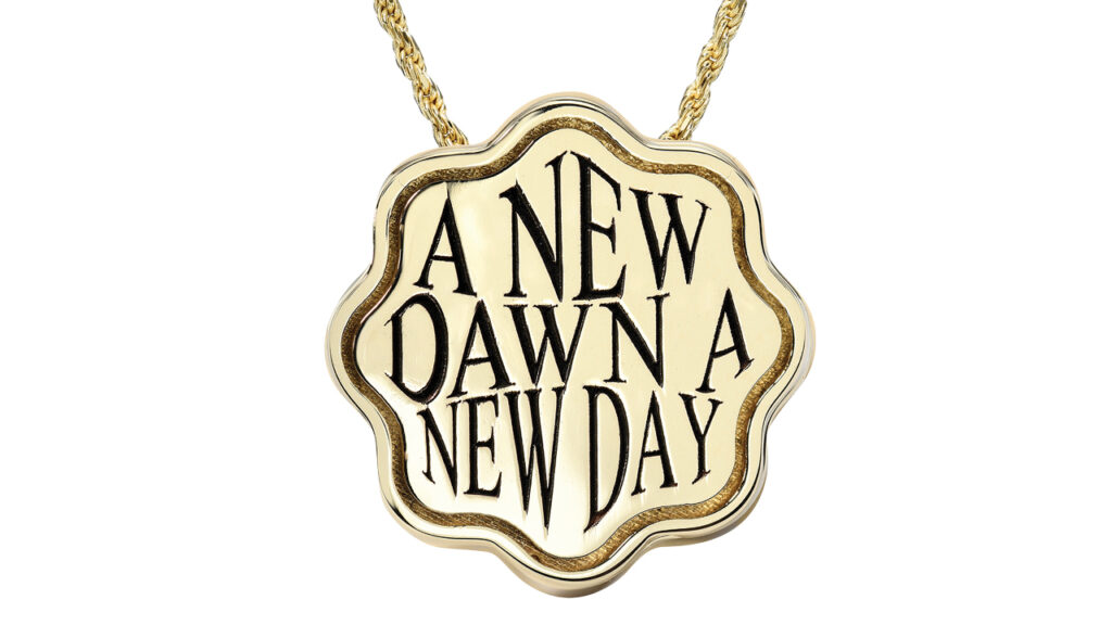 Retrouvai Talisman Optimism pendant in gold on a rope chain image