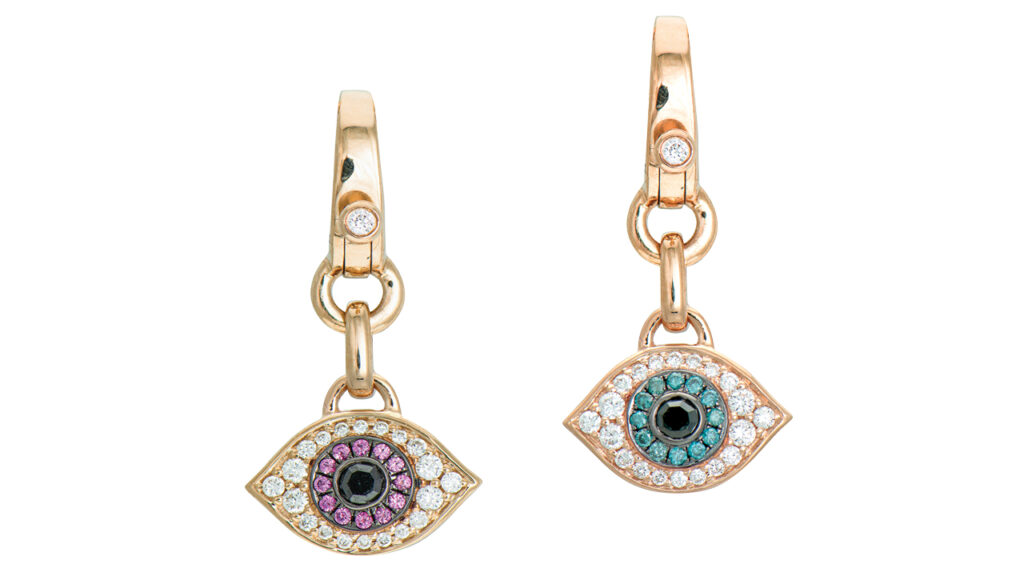 Ali Weiss Evil Eye charms in gold with diamonds and sapphires image