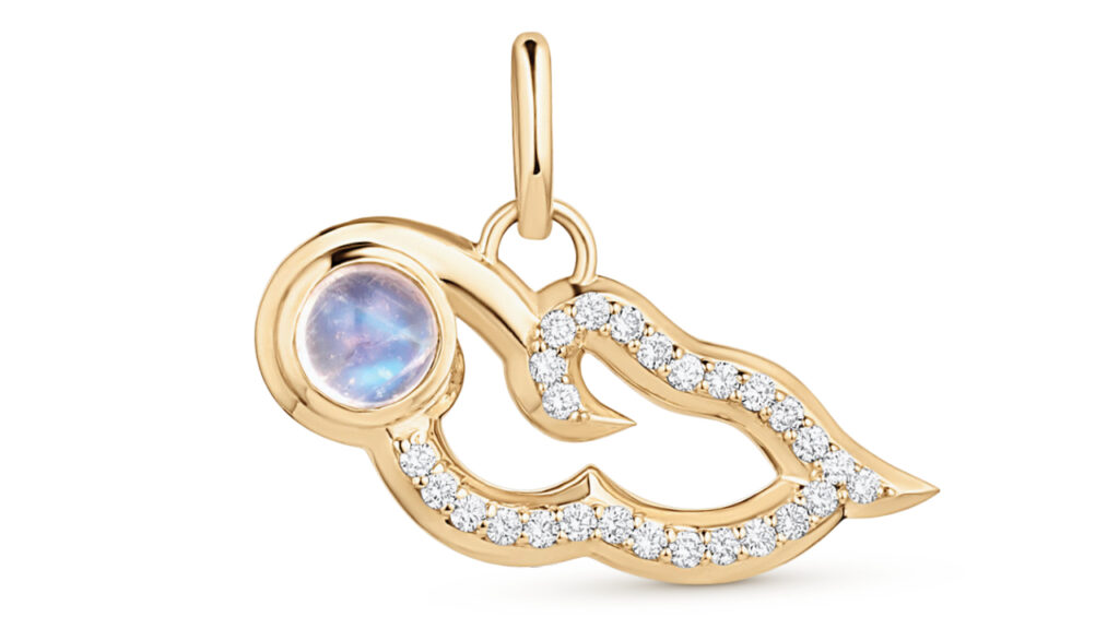 ParkFord Cloud charm with moonstone and diamonds in gold image