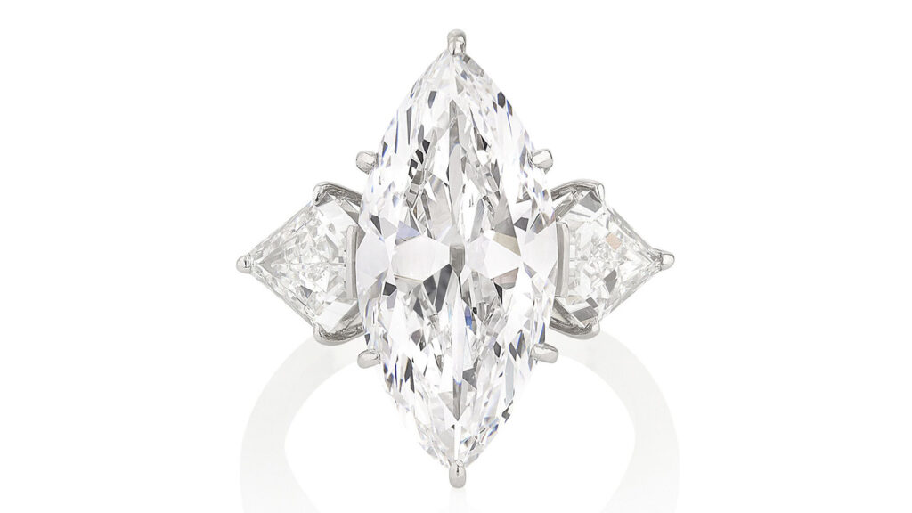 Marquise shaped diamond ring image