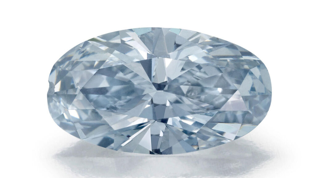 Loose oval-cut fancy-greyish-blue diamond at Bonhams image