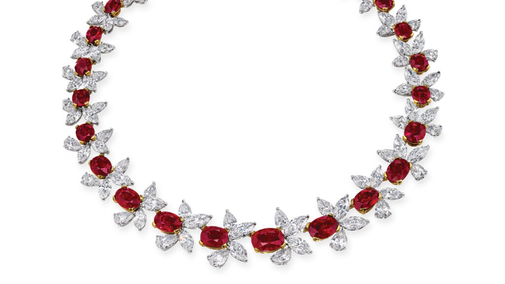 Necklace featuring 26 Burmese rubies from Christie's image