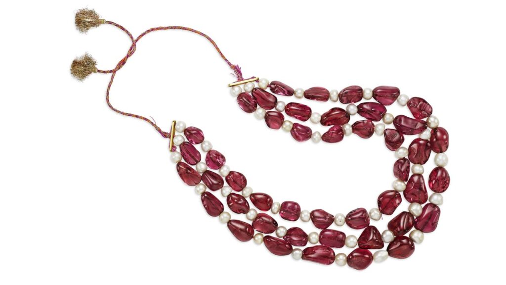Spinel beads and pearl necklace from the Mughal collection at Christie's image