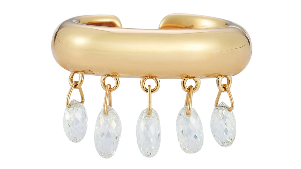 Renna 18-karat-gold ear cuff with diamond briolettes image