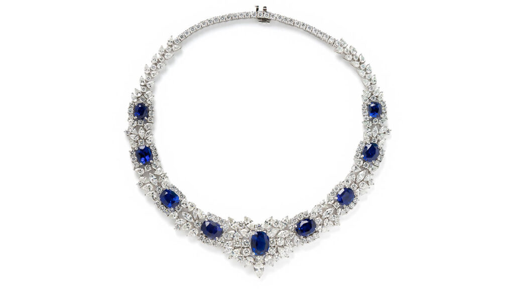 Sapphire and diamond necklace at Freeman's | Hindman image
