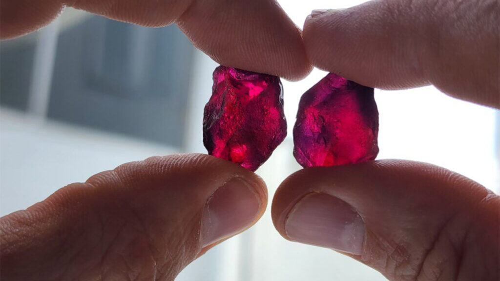Rough rubies from Gemfields images