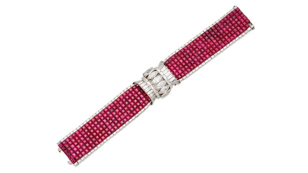 Ruby and diamond bracelet by Cartier at Sotheby's image